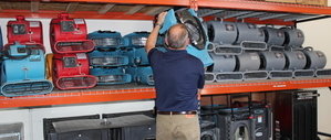 Water Damage Danville Technician Prepping Air Movers