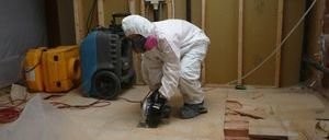 Floor Repair Being Conducted After Flood