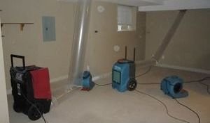 Air Movers and Dehumidifiers At Mold and Water Damage Removal Job